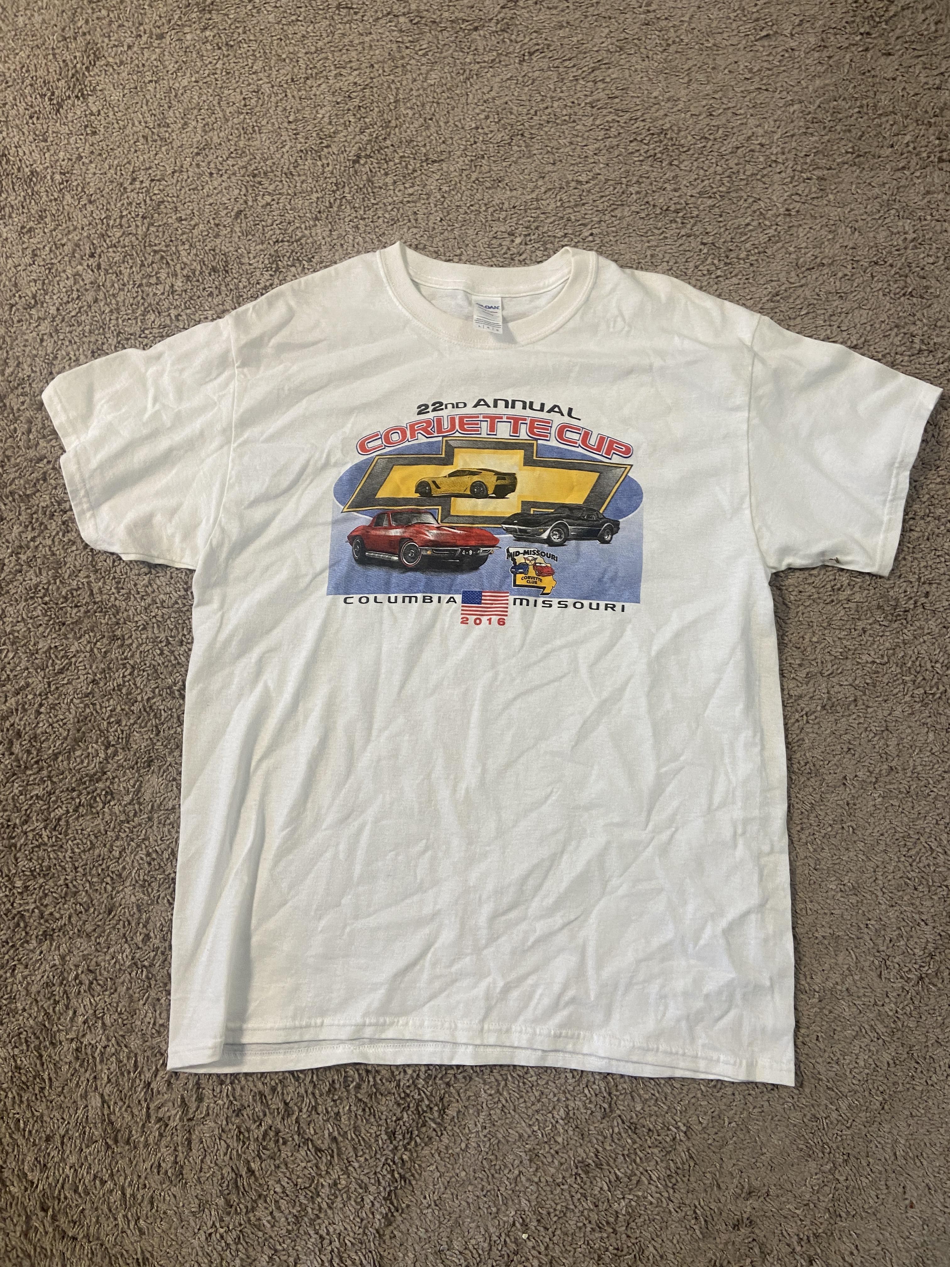 Corvette Cup Shirt Mens Large White Chevrolet Corvette 2016 Car Show Tee